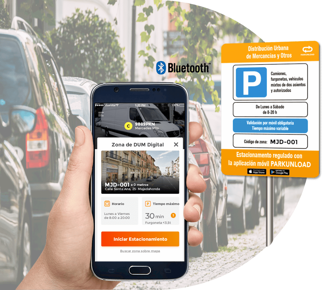 App Parking Parkunload Estacionamiento DUM Naranj Carga Descarga Residente